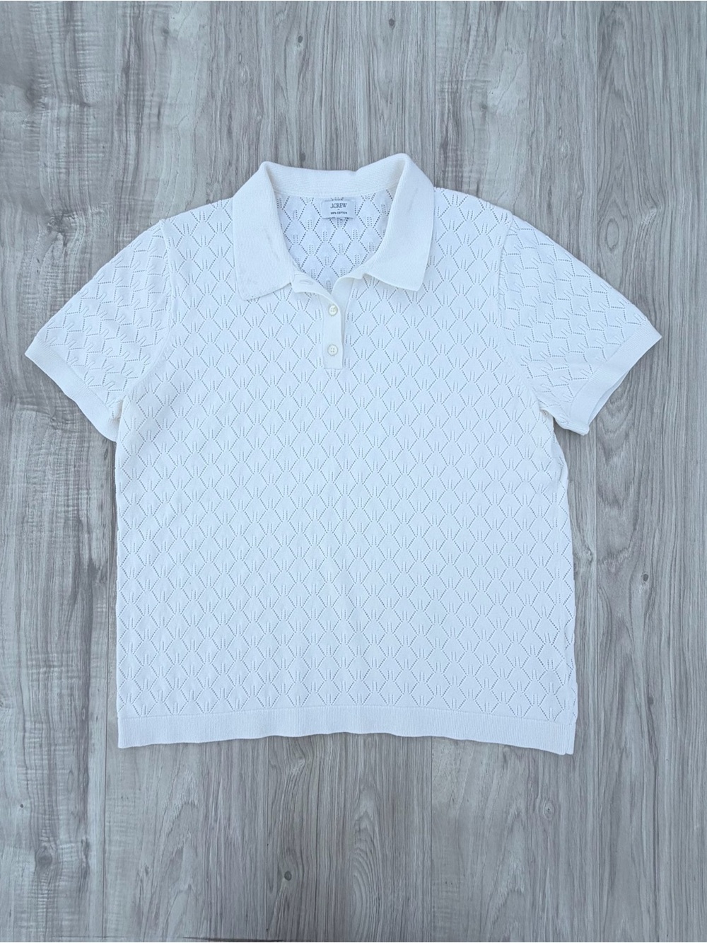 J.Crew Short-sleeve Pointelle Sweater-polo For Women